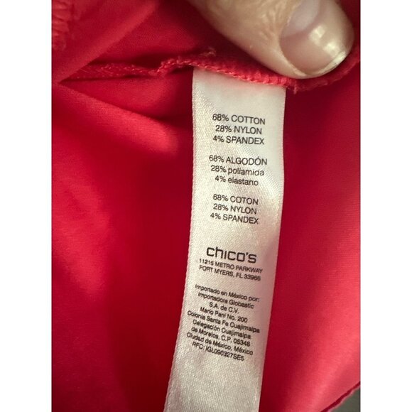 Chicos pink coral jacket with gold snaps and zipper size 2 - Picture 6 of 7